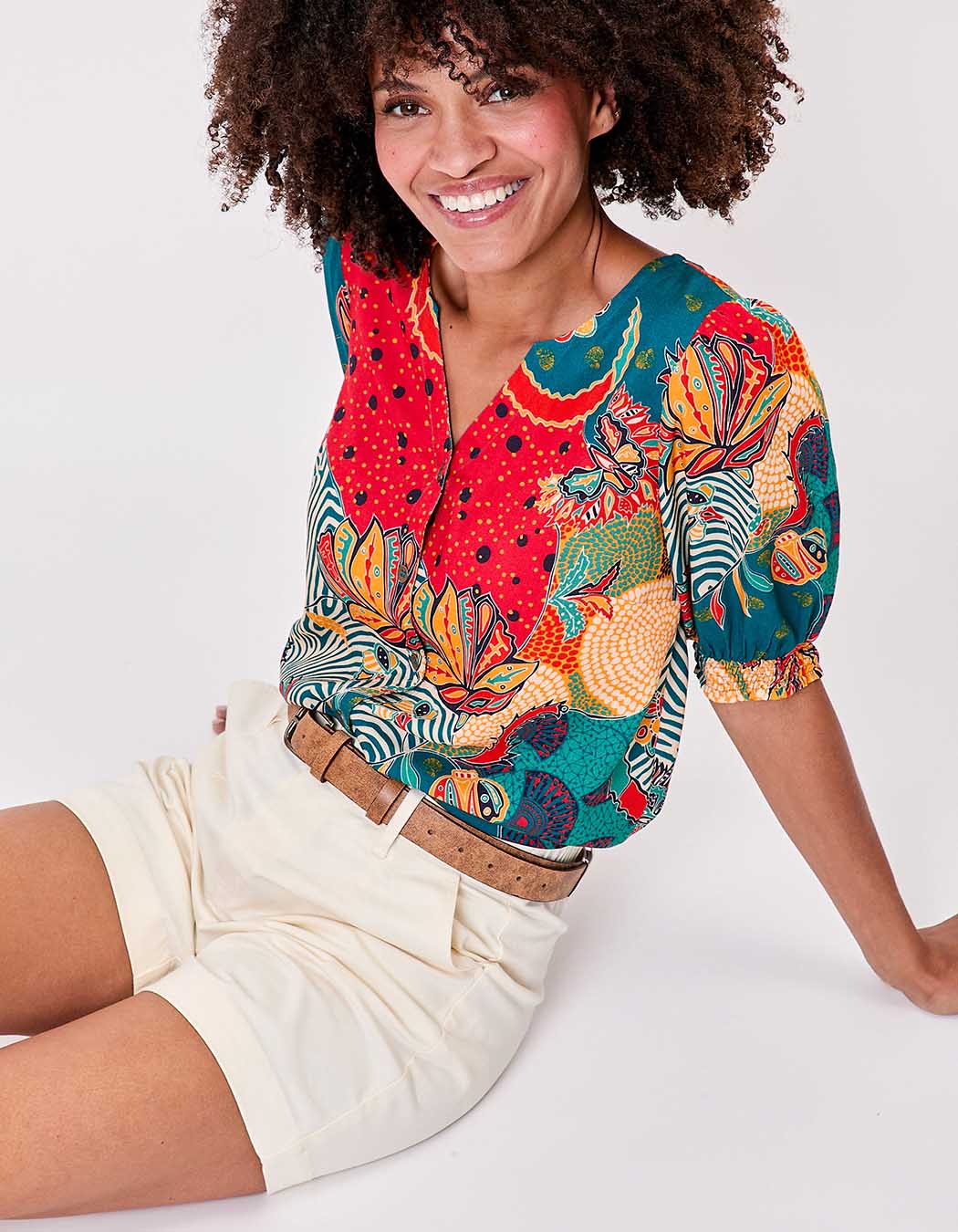 Plain cotton elastane shorts femme La Fiancée
