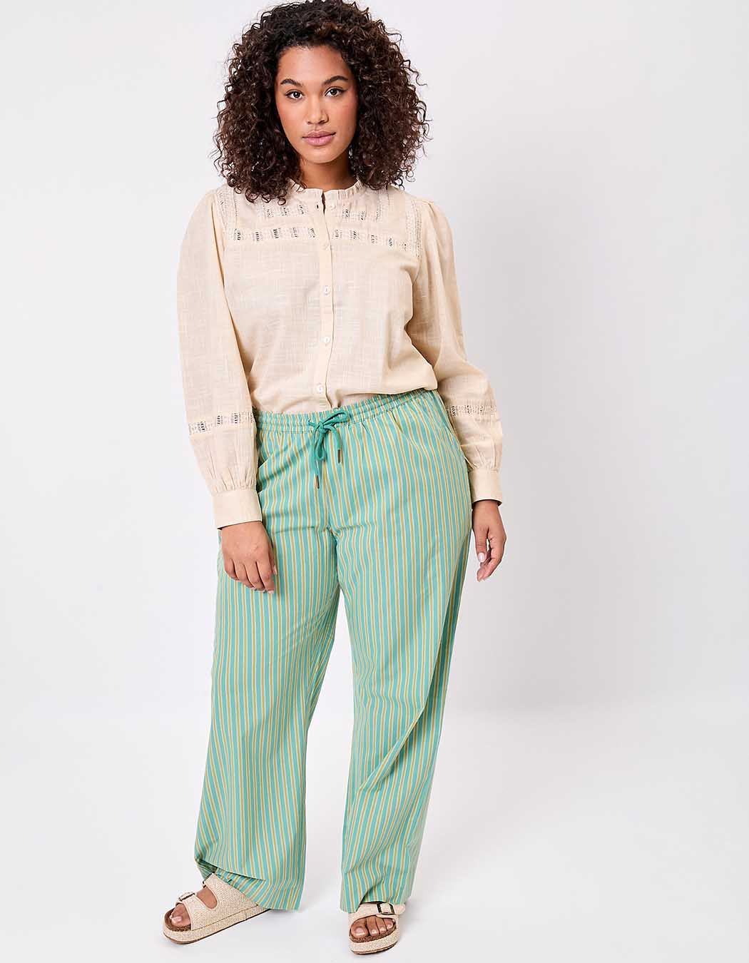 Organic cotton macramé shirt femme La Fiancée