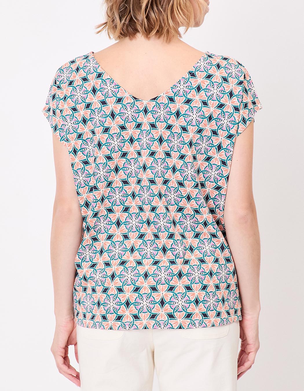 Organic cotton V-neck T-shirt femme La Fiancée