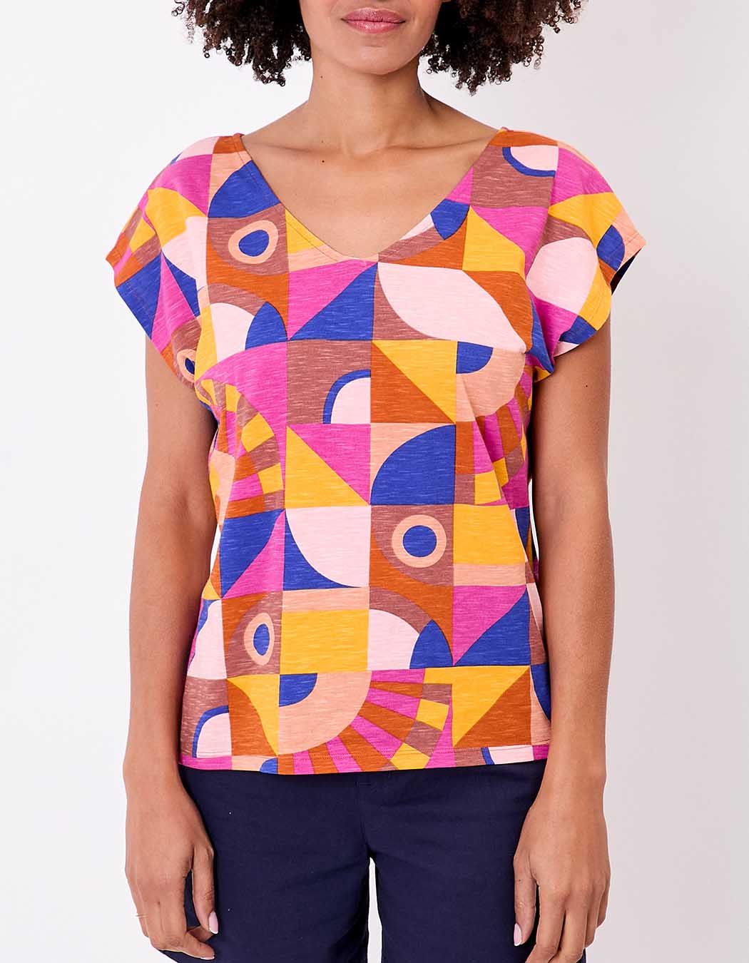 Organic cotton V-neck T-shirt femme La Fiancée