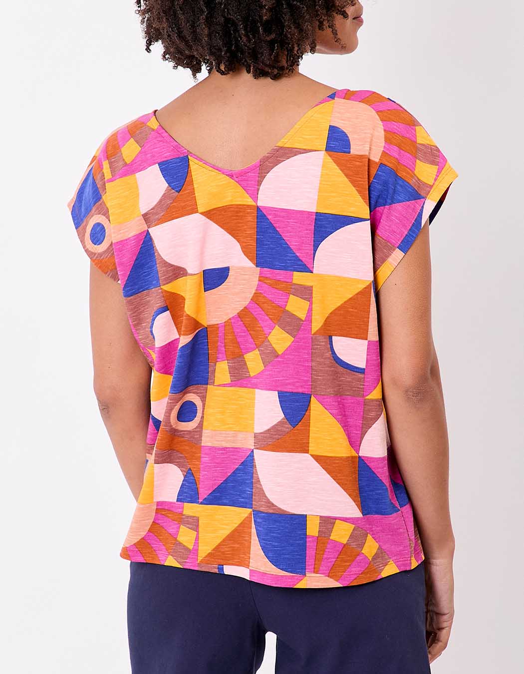 Organic cotton V-neck T-shirt femme La Fiancée