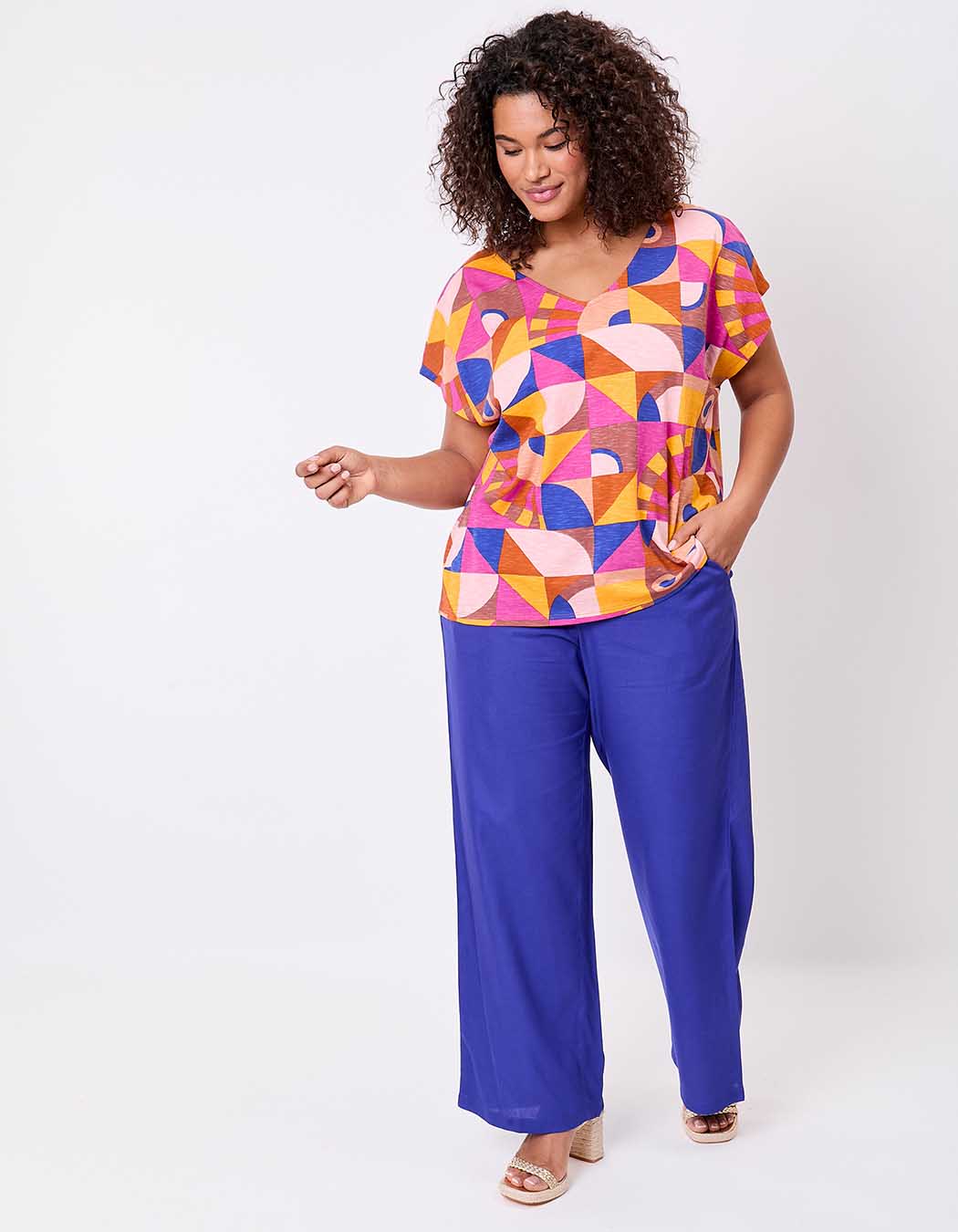 Organic cotton V-neck T-shirt femme La Fiancée