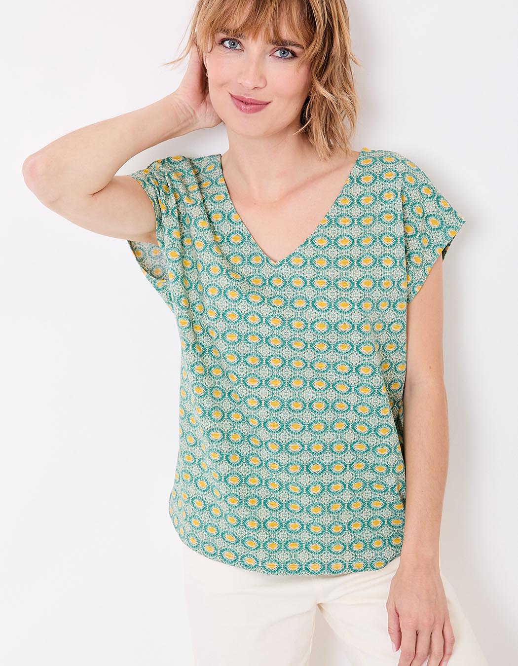 Organic cotton V-neck T-shirt femme La Fiancée
