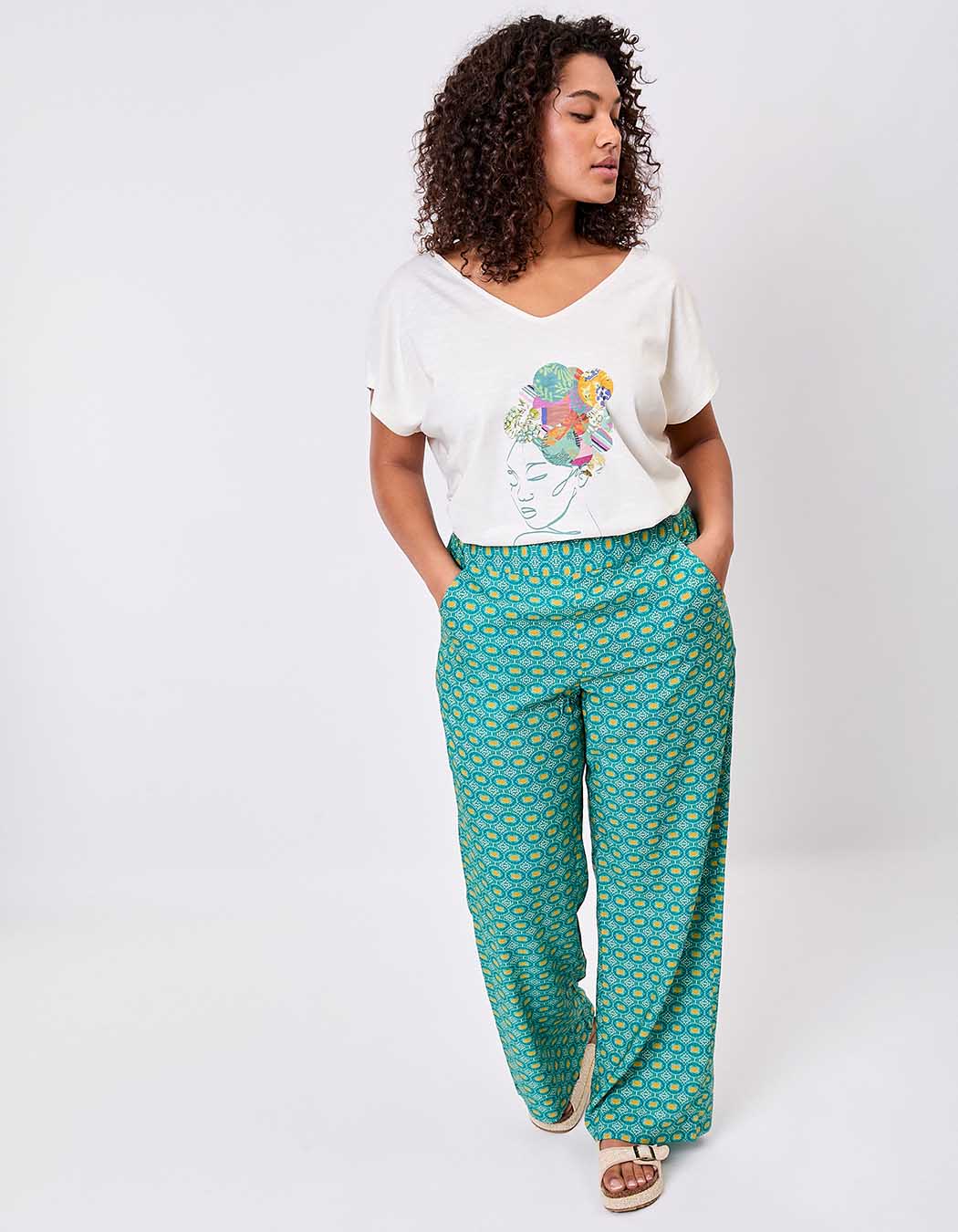 Organic cotton V-neck T-shirt femme La Fiancée
