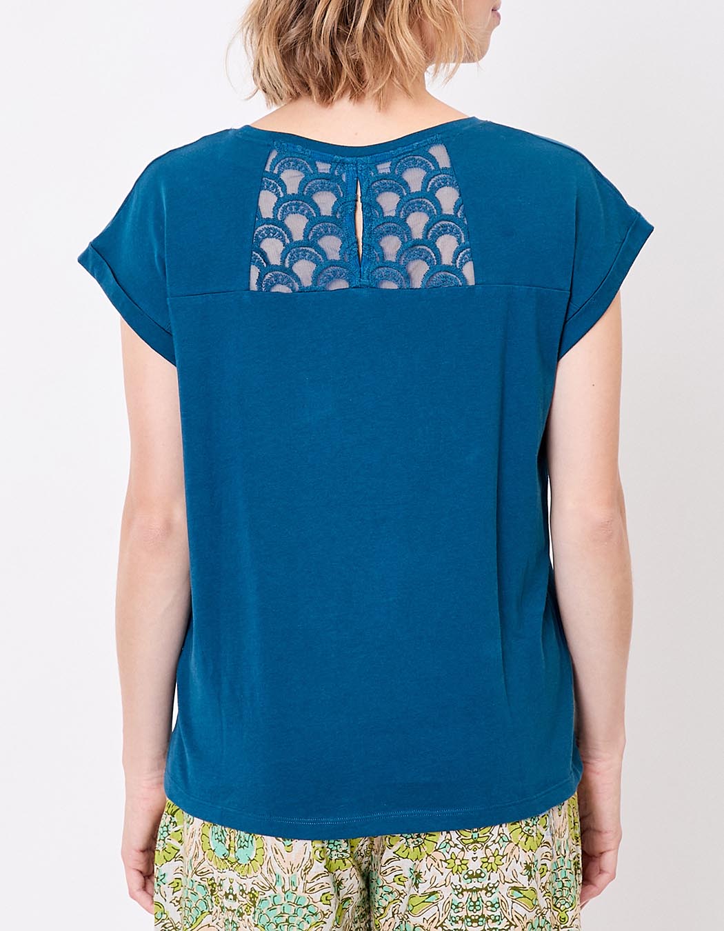 Organic cotton lace T-shirt femme La Fiancée
