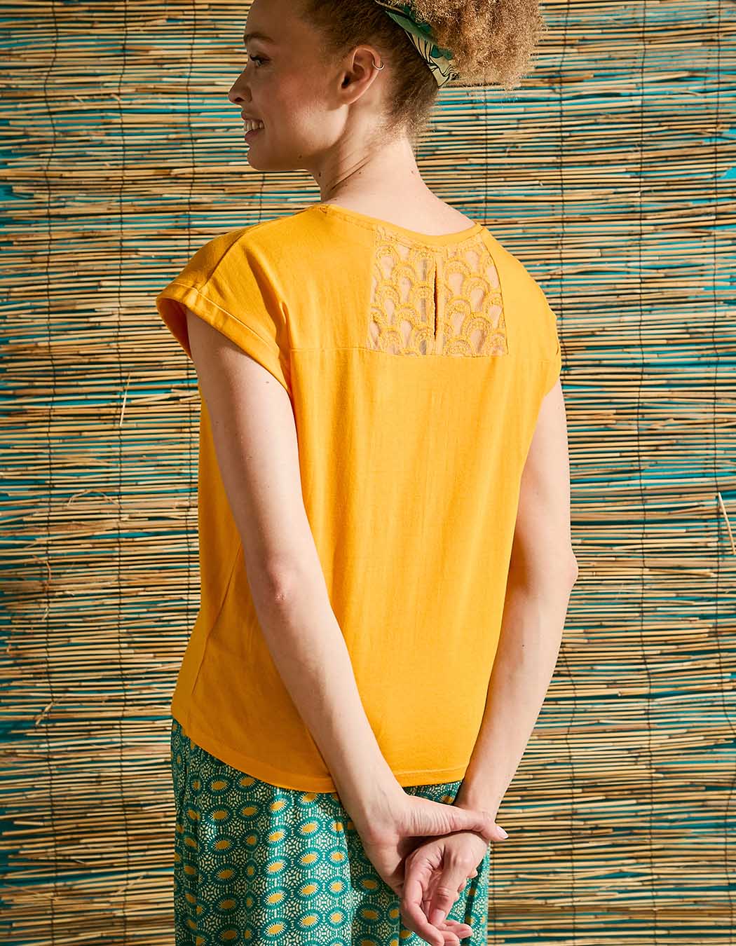 Organic cotton lace T-shirt femme La Fiancée