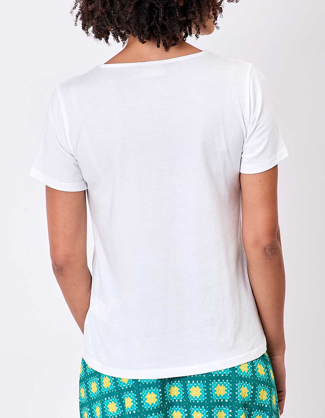 Organic cotton braided-neck T-shirt femme La Fiancée