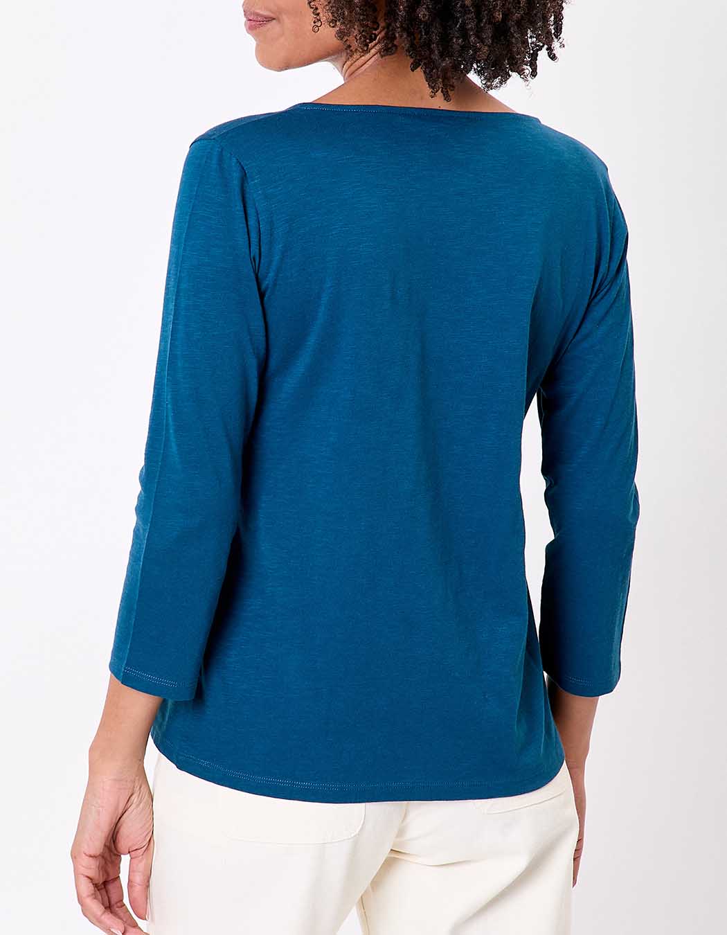 Plain organic cotton 3/4 sleeve T-shirt femme La Fianc&eacute;e
