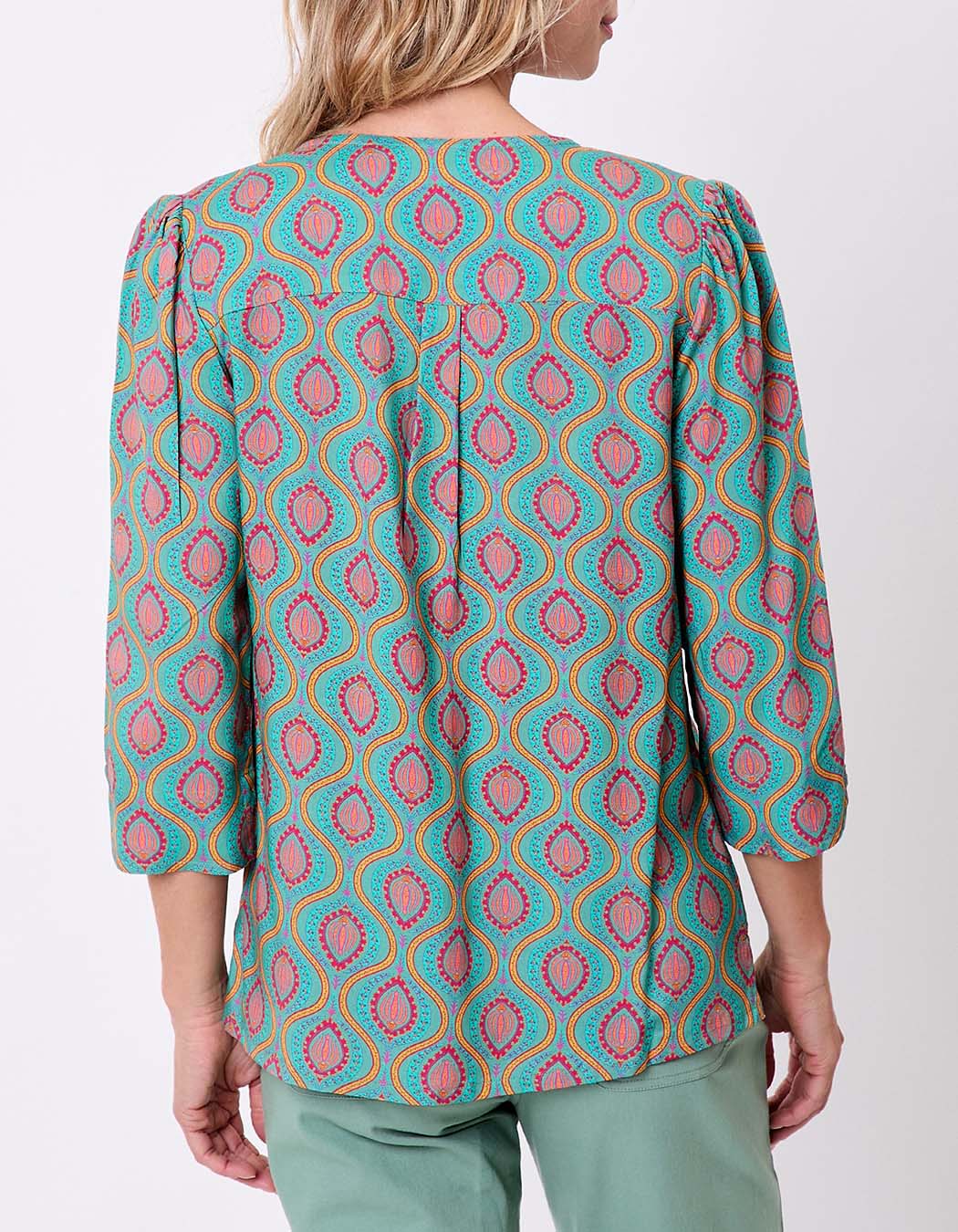 Flowy Tunisian collar blouse femme La Fianc&eacute;e