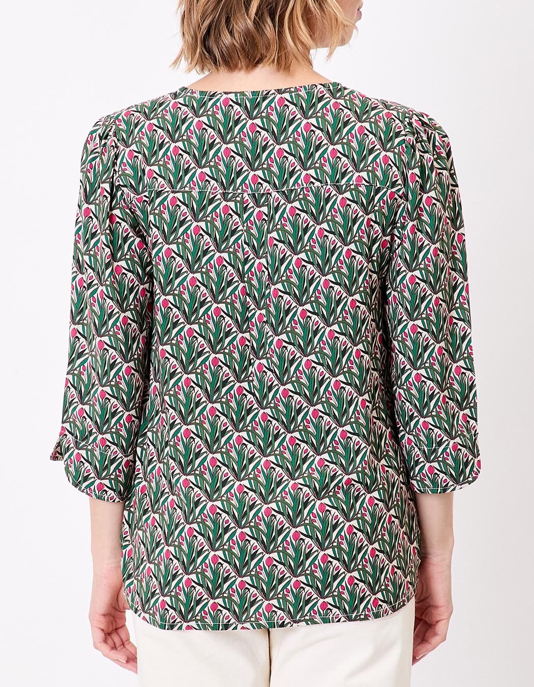 Flowy Tunisian collar blouse femme La Fiancée