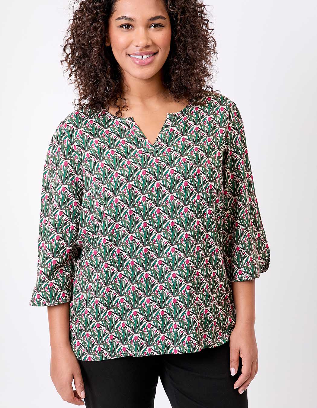 Flowy Tunisian collar blouse femme La Fiancée