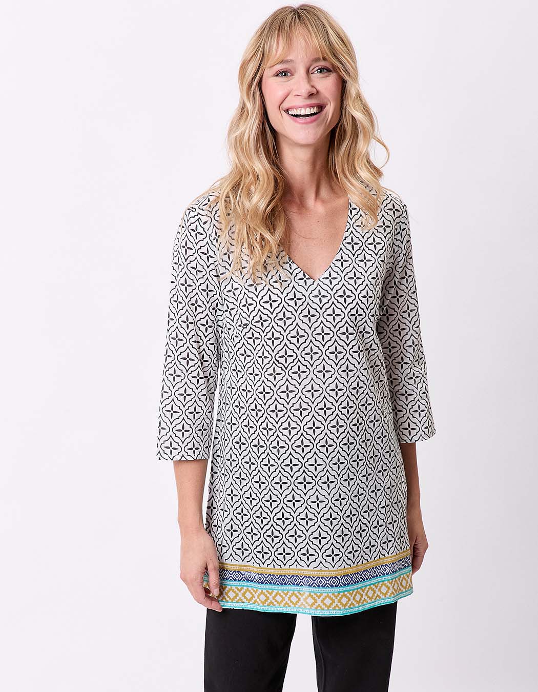 Printed organic cotton women&rsquo;s tunic femme La Fianc&eacute;e