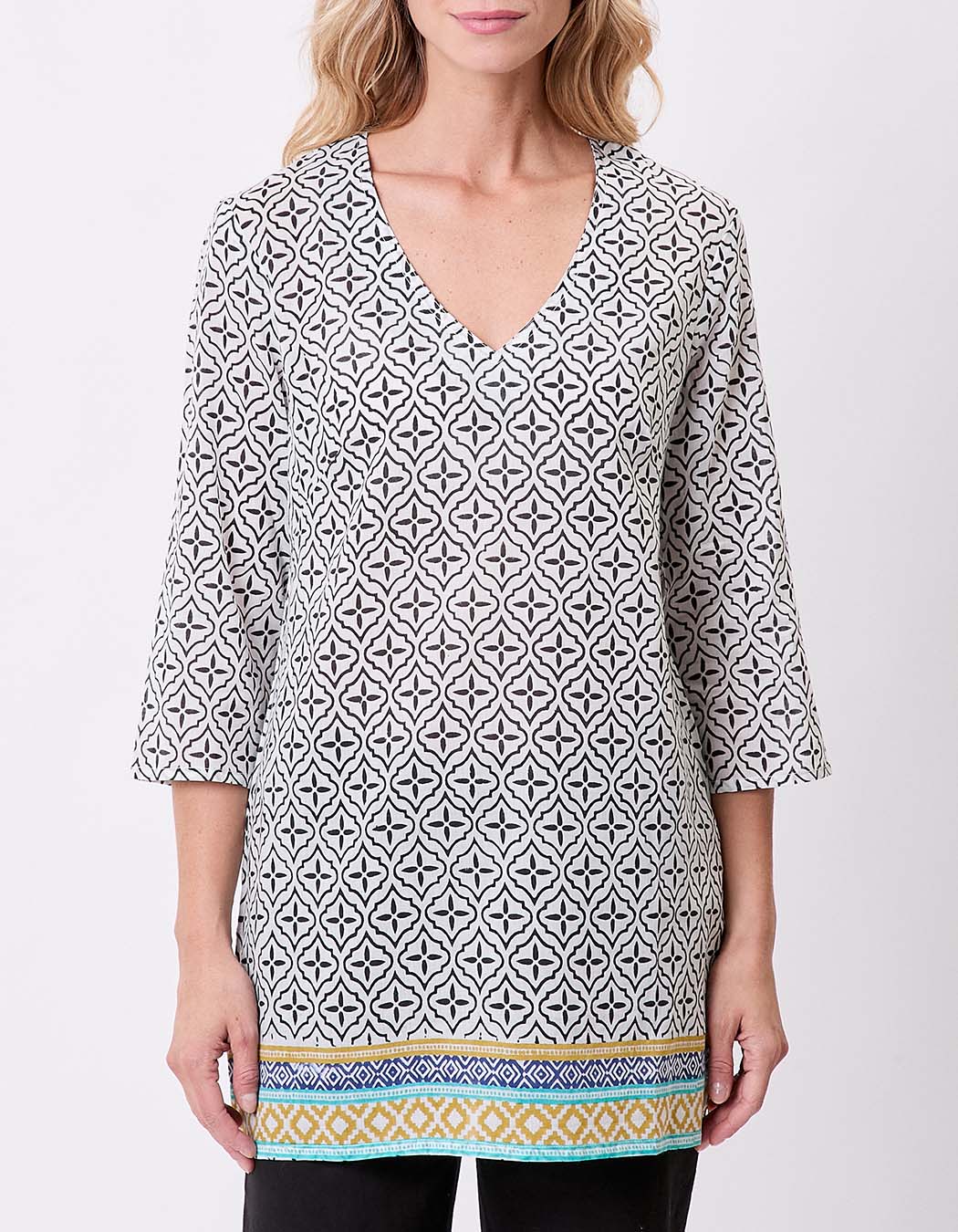Printed organic cotton women&rsquo;s tunic femme La Fianc&eacute;e