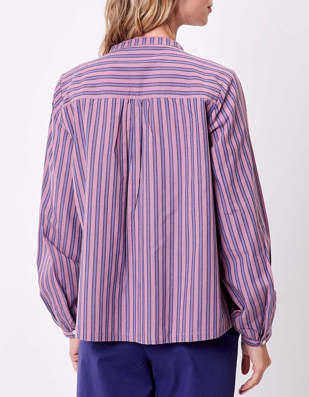 Striped organic cotton long-sleeve blouse femme La Fiancée