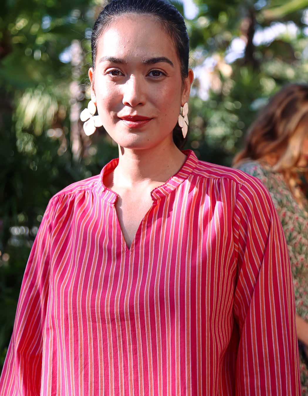 Striped organic cotton long-sleeve blouse femme La Fiancée