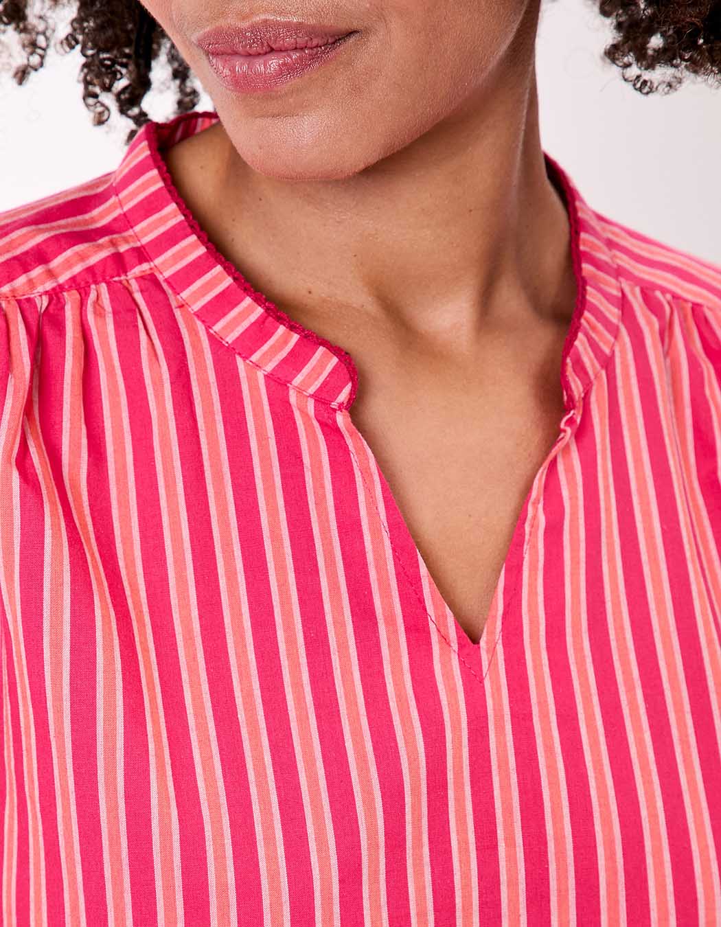 Striped organic cotton long-sleeve blouse femme La Fiancée