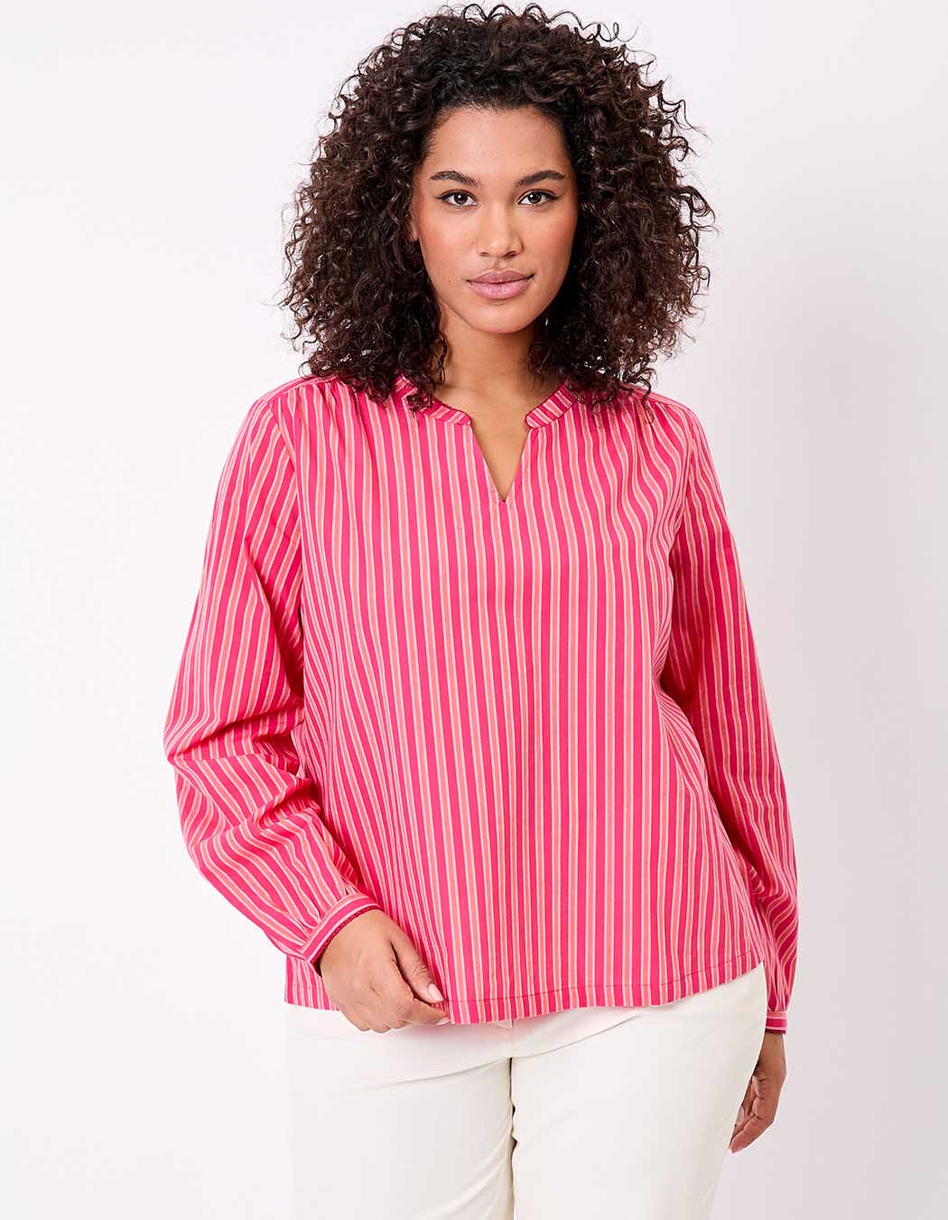 Striped organic cotton long-sleeve blouse femme La Fiancée