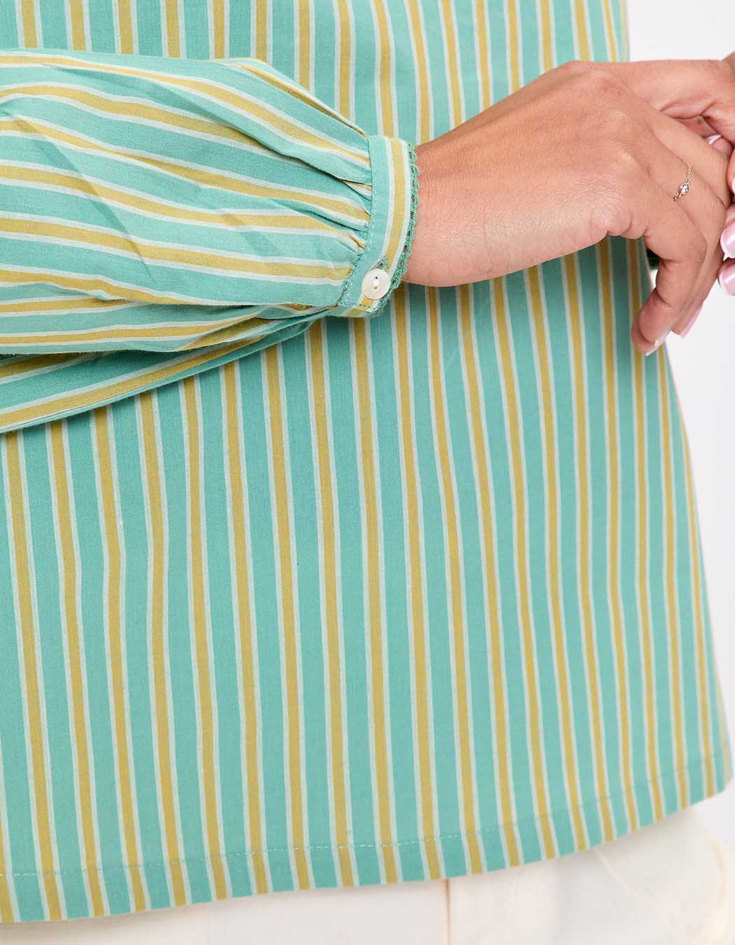 Striped organic cotton long-sleeve blouse femme La Fiancée