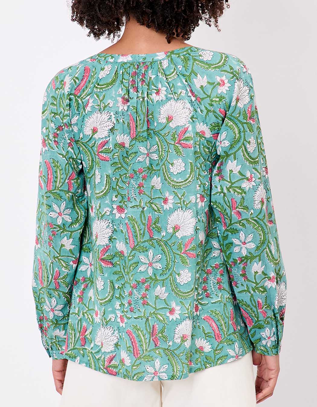 Loose cotton long-sleeve blouse femme La Fianc&eacute;e