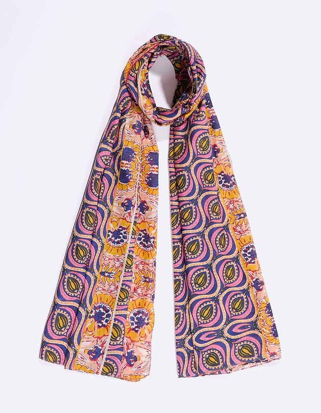 Organic cotton voile stole mix print femme La Fianc&eacute;e