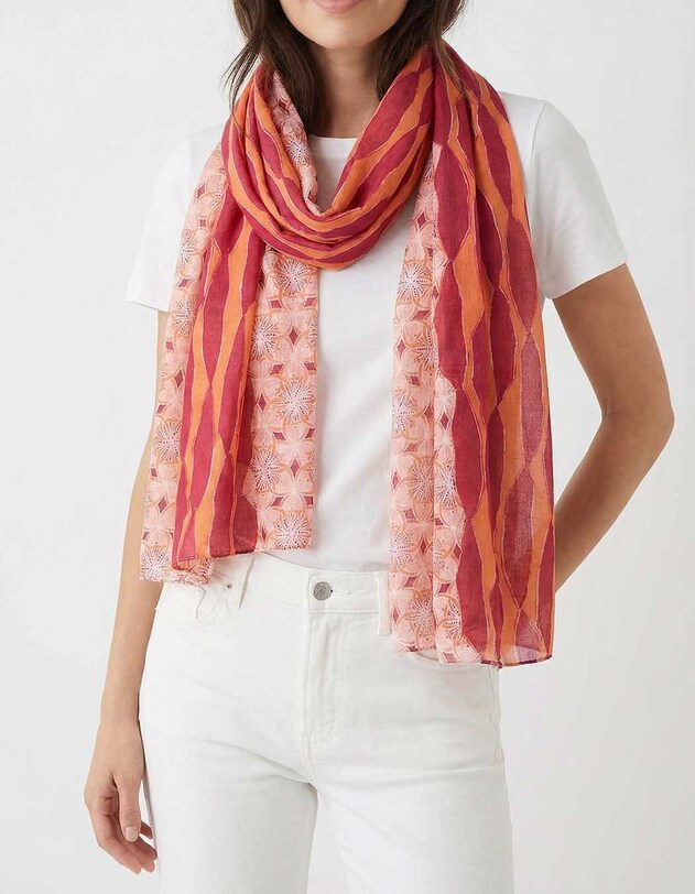 Organic cotton voile stole mix print femme La Fianc&eacute;e