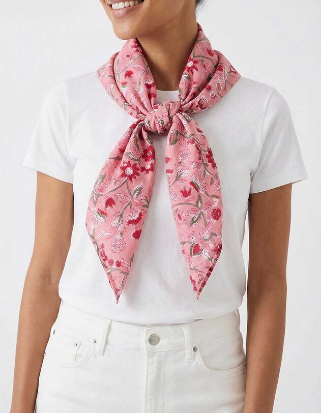 Printed cotton square scarf femme La Fianc&eacute;e