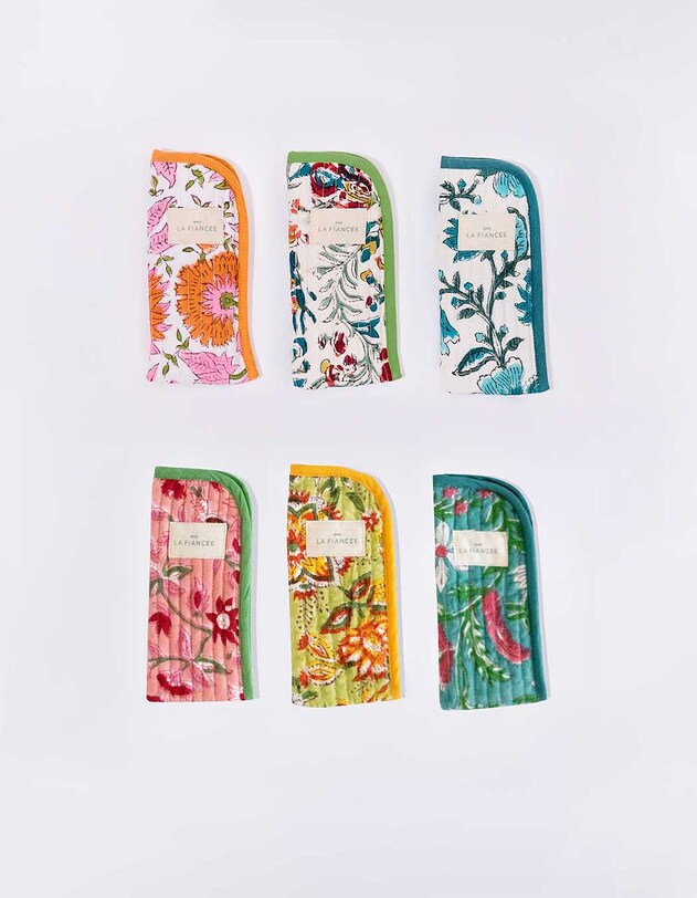 Quilted cotton glasses pouch femme La Fianc&eacute;e