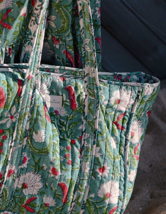 Quilted zippered tote bag femme La Fianc&eacute;e