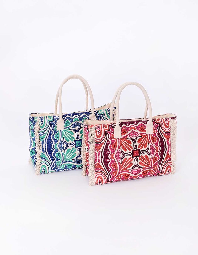 Large printed cotton tote bag femme La Fianc&eacute;e