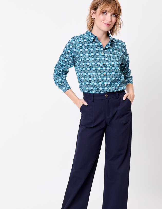 Straight organic cotton voile shirt femme La Fianc&eacute;e