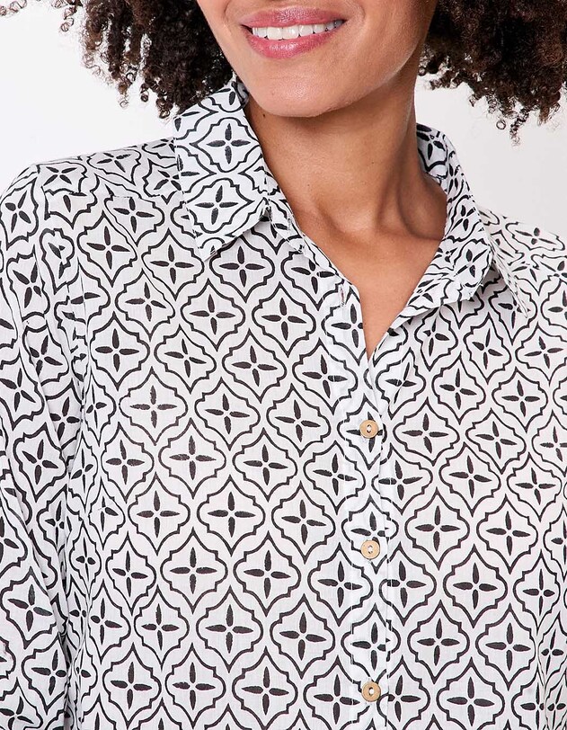 Straight organic cotton voile shirt femme La Fianc&eacute;e