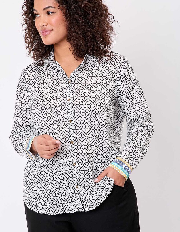 Straight organic cotton voile shirt femme La Fianc&eacute;e