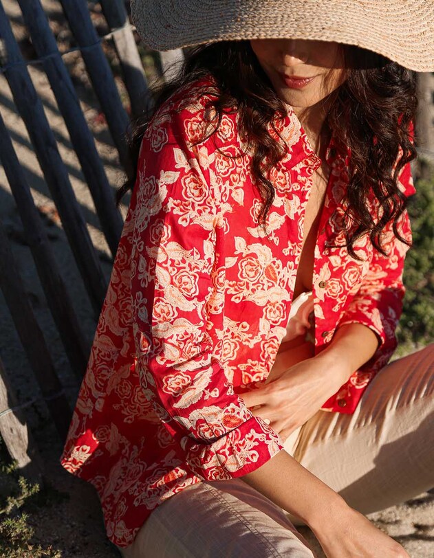 Straight organic cotton voile shirt femme La Fianc&eacute;e