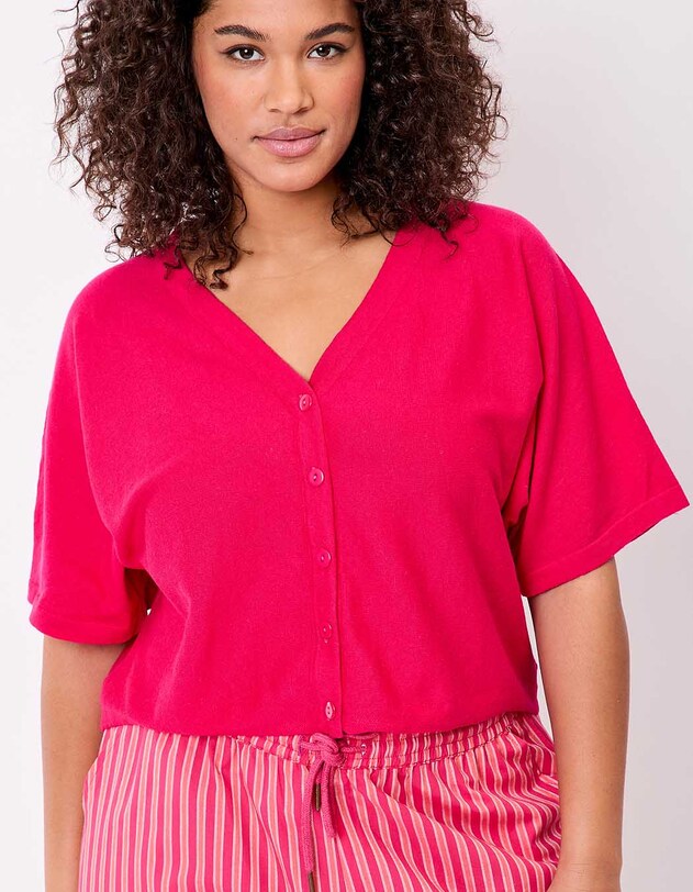 Plain short knit cardigan femme La Fianc&eacute;e