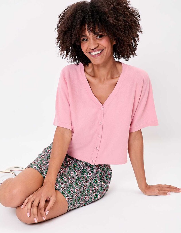 Plain short knit cardigan femme La Fiancée