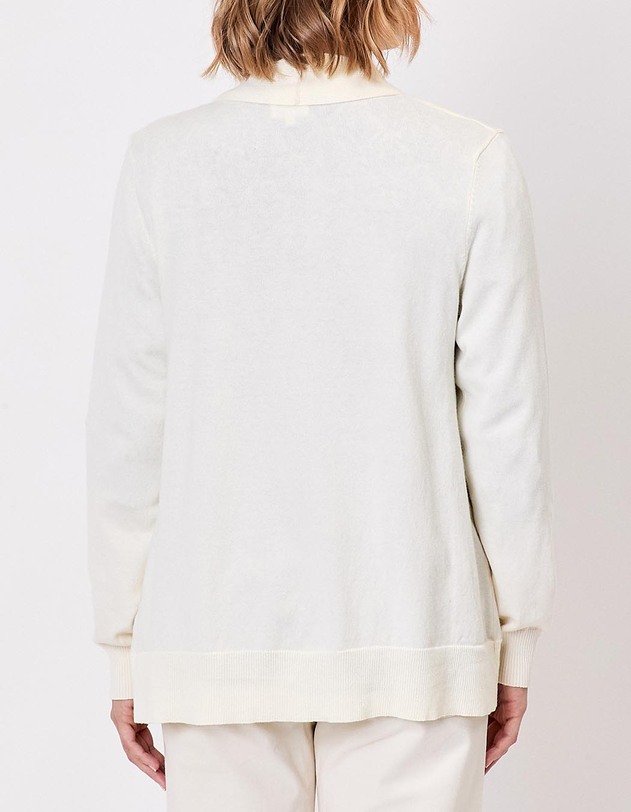 Plain long shawl-collar cardigan femme La Fianc&eacute;e