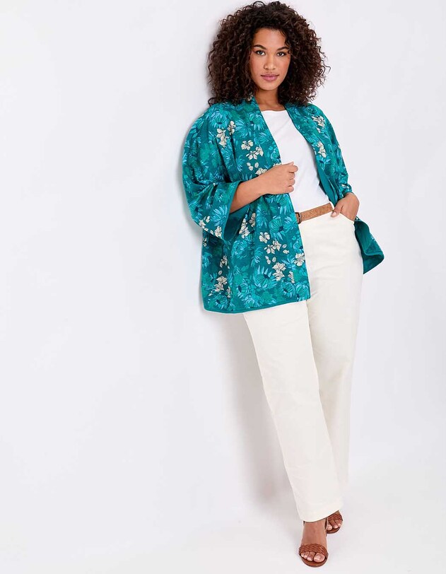Reversible organic cotton kimono jacket femme La Fianc&eacute;e