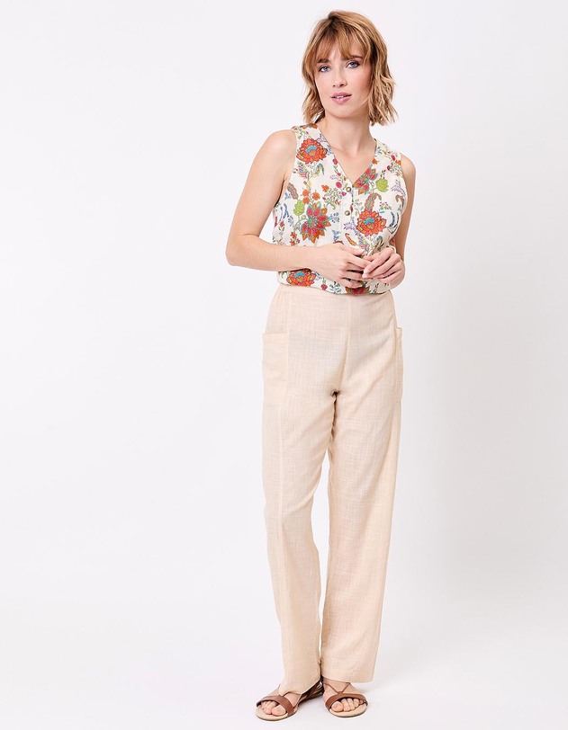Straight organic cotton trousers with pockets femme La Fianc&eacute;e