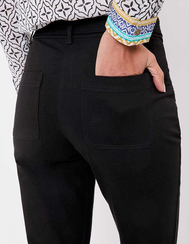 Fitted belted stretch cotton trousers femme La Fianc&eacute;e