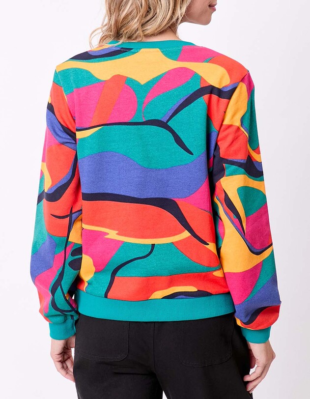 Printed organic cotton crewneck sweatshirt femme La Fianc&eacute;e