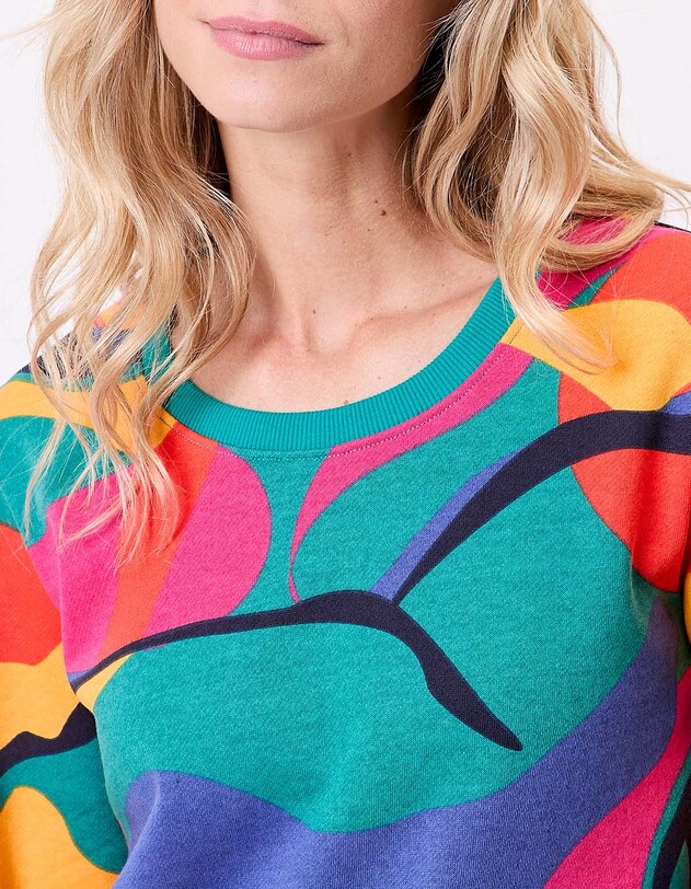 Printed organic cotton crewneck sweatshirt femme La Fianc&eacute;e