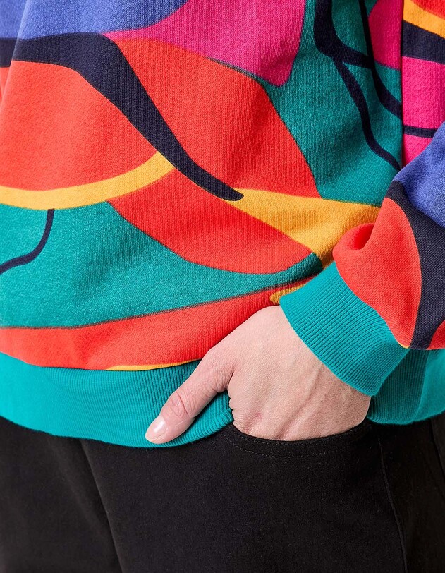 Printed organic cotton crewneck sweatshirt femme La Fianc&eacute;e