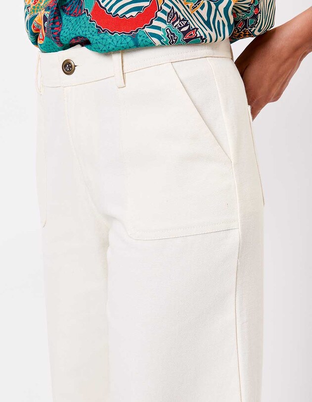 Straight thick organic cotton trousers femme La Fianc&eacute;e