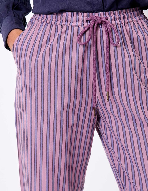 Striped organic cotton trousers femme La Fianc&eacute;e