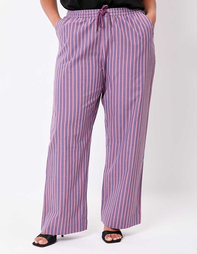 Striped organic cotton trousers femme La Fianc&eacute;e