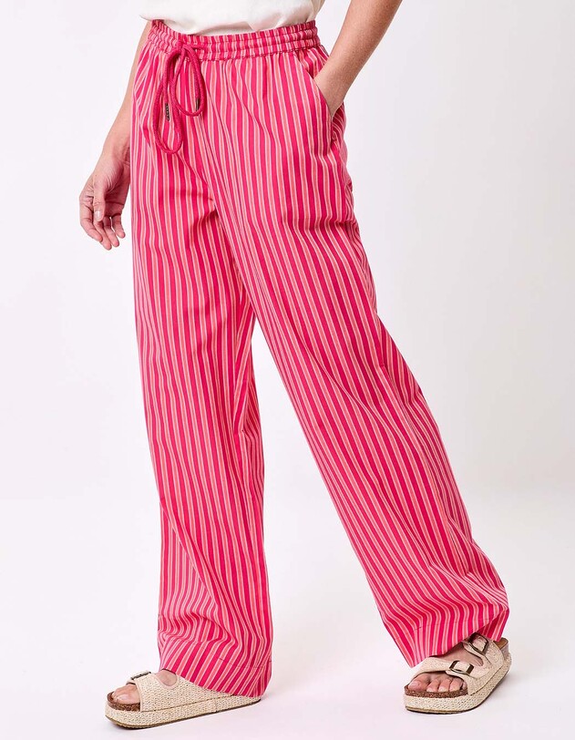 Striped organic cotton trousers femme La Fianc&eacute;e