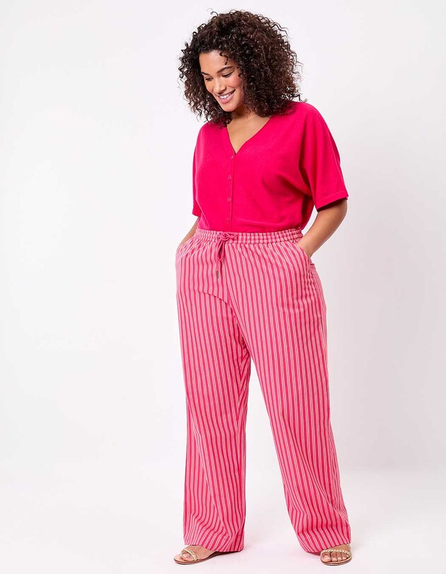 Striped organic cotton trousers femme La Fianc&eacute;e