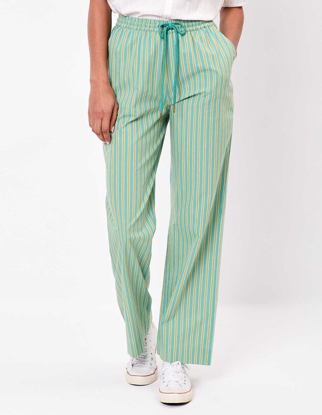 Striped organic cotton trousers femme La Fianc&eacute;e