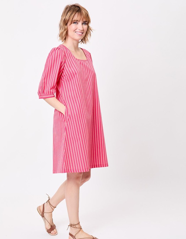 Striped organic cotton dress femme La Fianc&eacute;e
