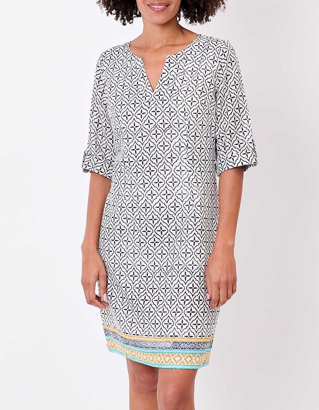 Organic cotton voile Tunisian collar dress femme La Fianc&eacute;e
